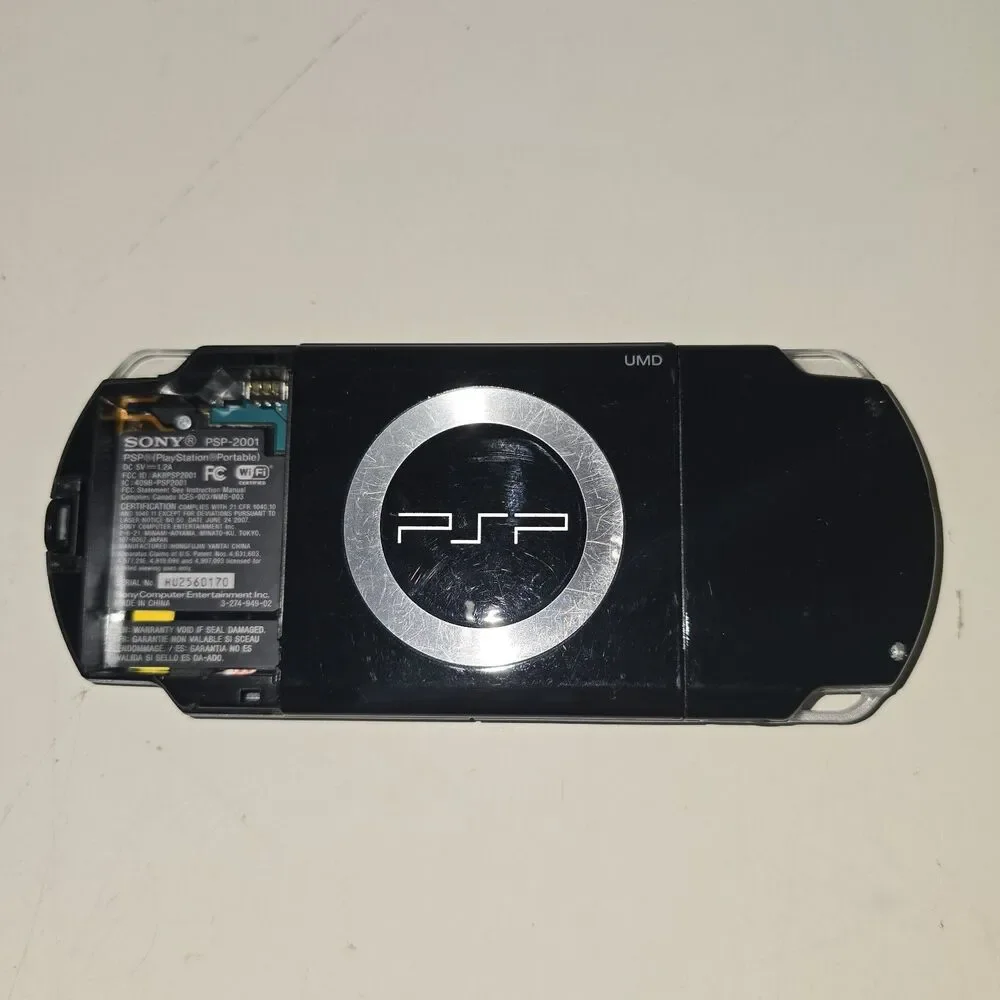 Sony PSP 2001 Black Needs Battery And Cover  Game Case 1 Game No Power Cable